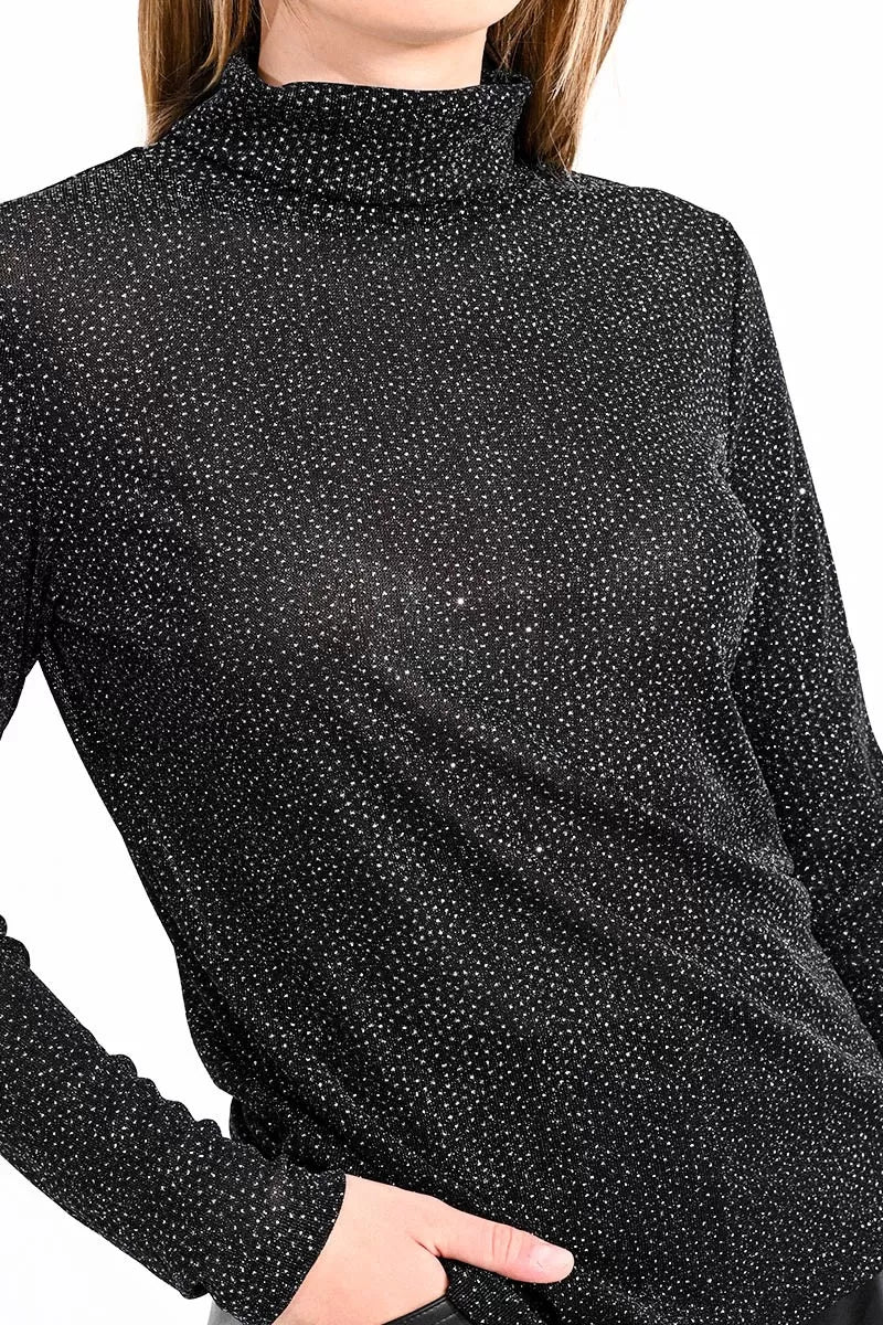 Lili Sidonio Iridescent Polka Dot Undersweater Comfy Sweater Dress