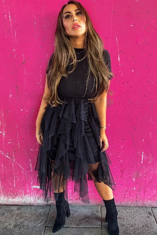 Black Top Black Tulle Skirt Dress - Pola Tulle Dress Classic