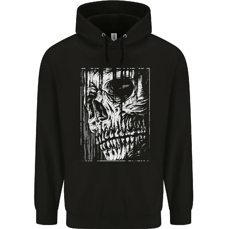 Grim Reaper Skull Gothic Biker Demon Mens 80% Cotton Hoodie