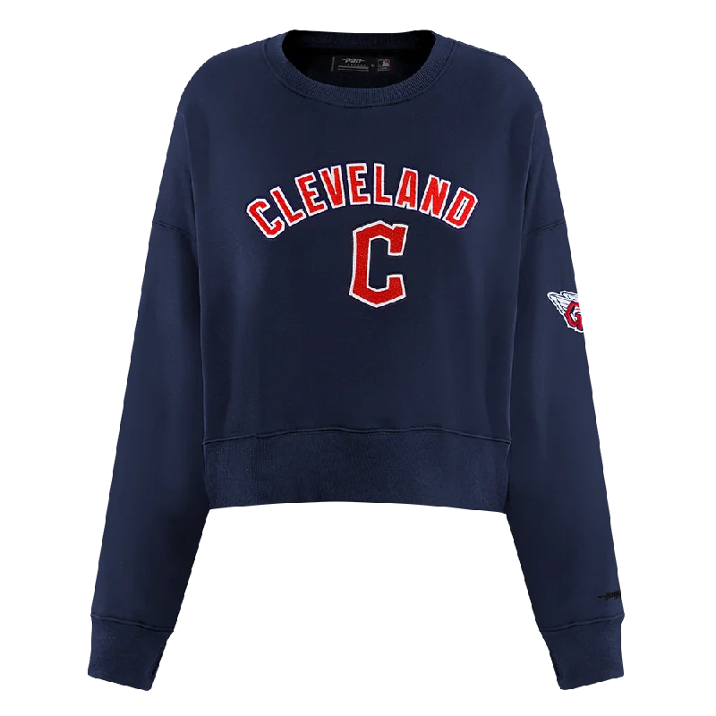 MLB CLEVELAND GUARDIANS CLASSIC WOMEN'S FLC CREWNECK (MIDNIGHT NAVY)