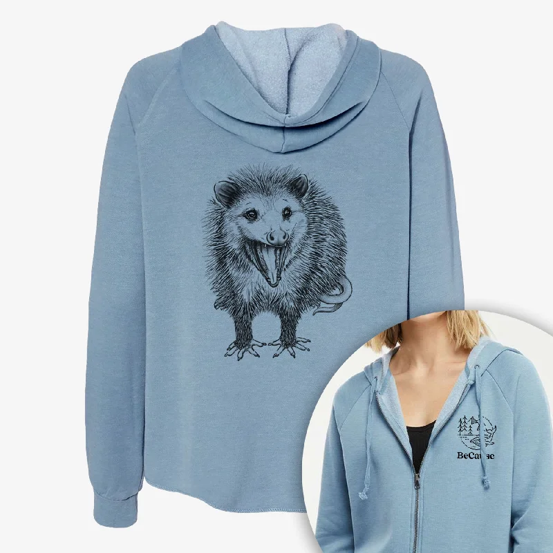 Hissing Opossum - Didelphidae - Women's Cali Wave Zip-Up Sweatshirt High-neck Sweatshirt Hoodie Hissing Opossum - Didelphidae - Women's Cali Wave Zip-Up Sweatshirt High-neck Sweatshirt Hoodie