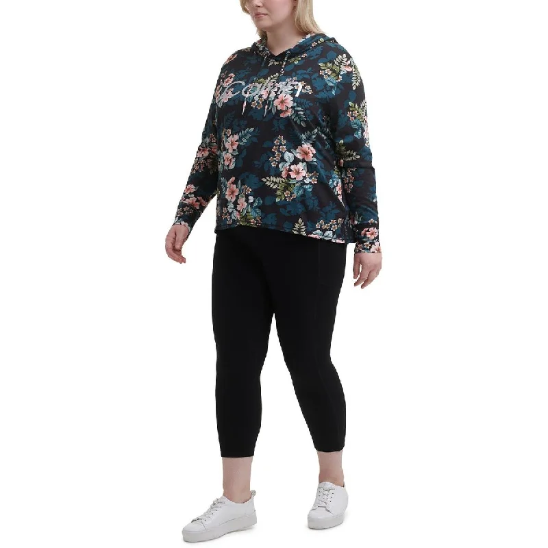 Calvin Klein Performance Womens Plus Print Fitness Hoodie Hoodie Sweatshirt Trend