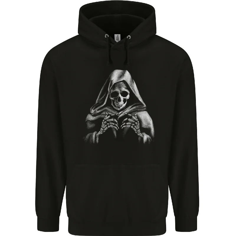 Grim Reaper Skull Mens 80% Cotton Hoodie