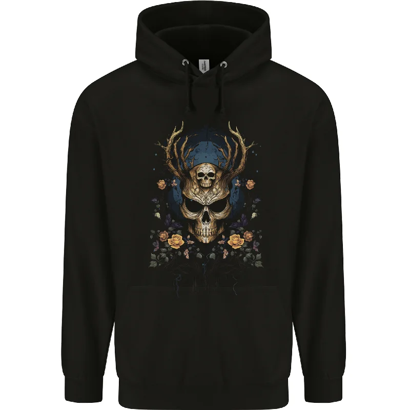 Grim Reaper of the Earth Skull Mens 80% Cotton Hoodie