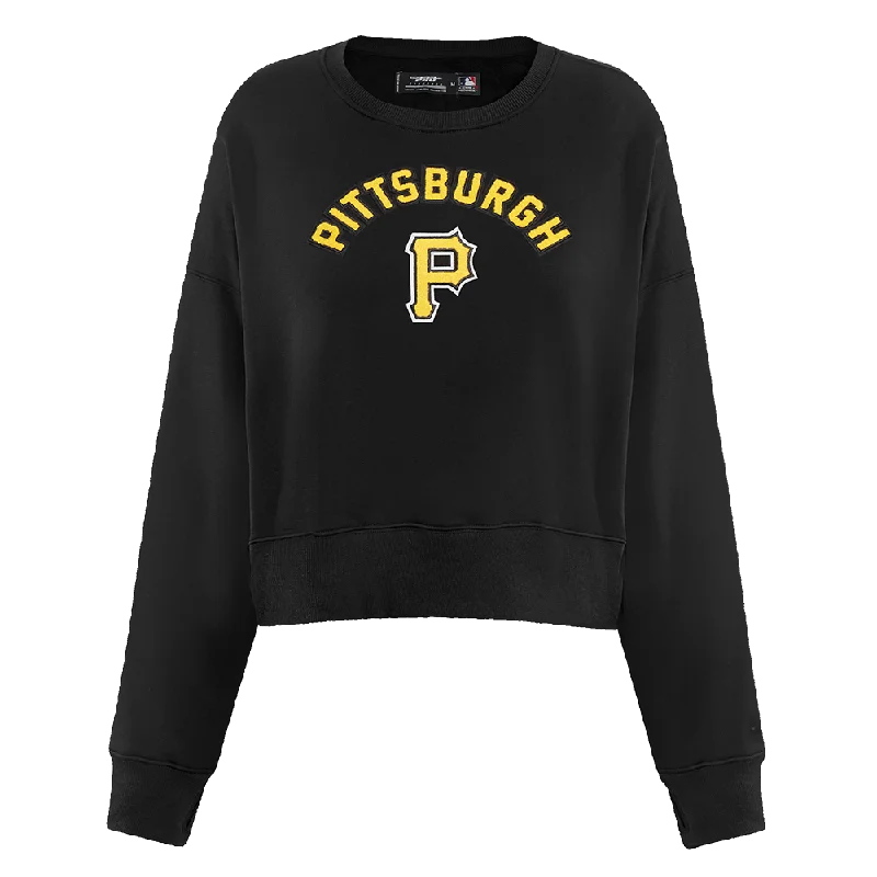 MLB PITTSBURG PIRATES CLASSIC WOMEN'S FLC CREWNECK (BLACK)
