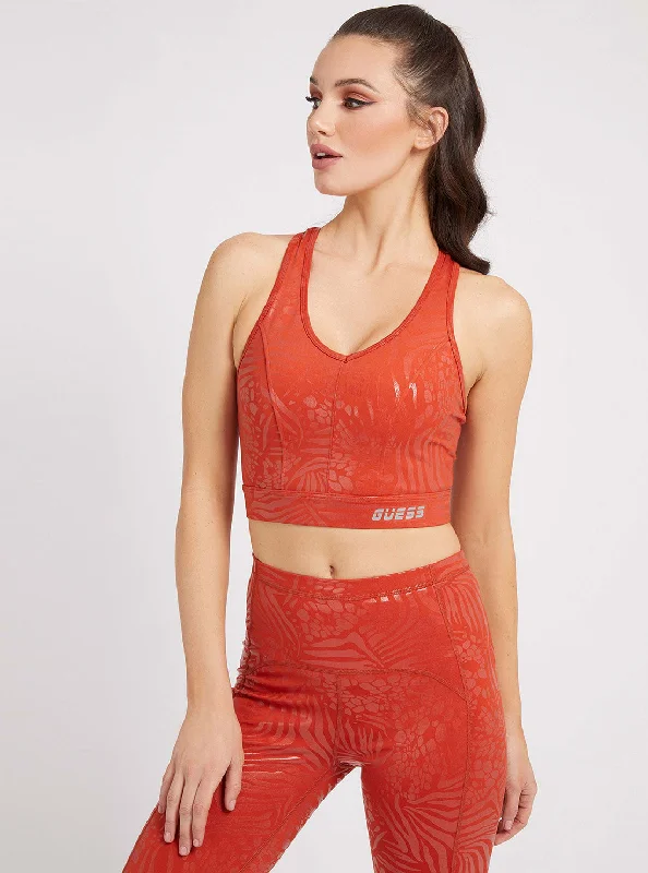 Red Deborah Active Bra Soft Sweatshirts for Women