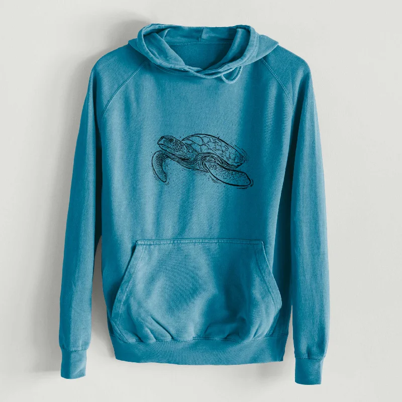 Hawksbill Sea Turtle - Eretmochelys imbricata  - Mid-Weight Unisex Vintage 100% Cotton Hoodie Trendy Sweatshirt Hoodie