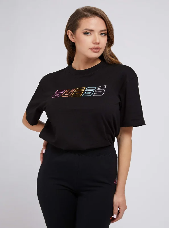 Eco Black Essie Logo Active T-Shirt Plush Hoodie Sweatshirt
