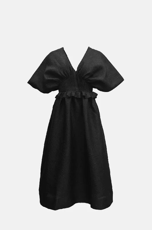 Elegi Solid S/Slv Dress Black Printed Sweatshirt Hoodie