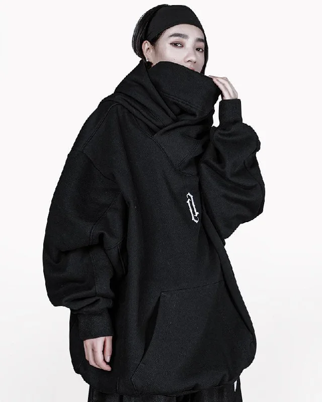 Techwear Unisex Turtleneck Scarf Mask Hoodie