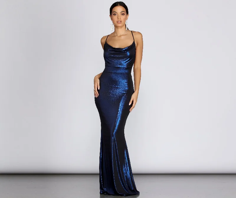 Jenna Metallic Stylish Goddess Maxi Dress Cocktail maxi dresses