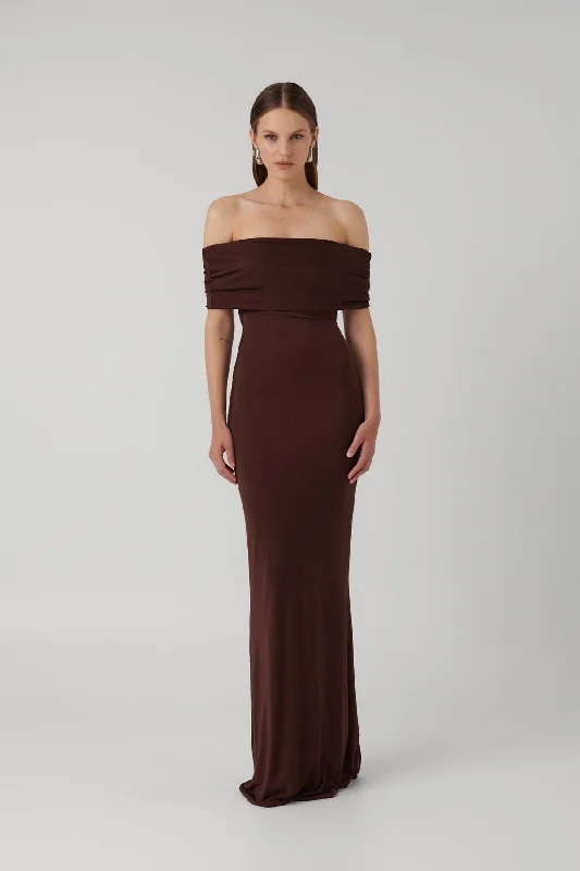 Effie Kats Viela Gown - Coffee Metallic unclassified dresses