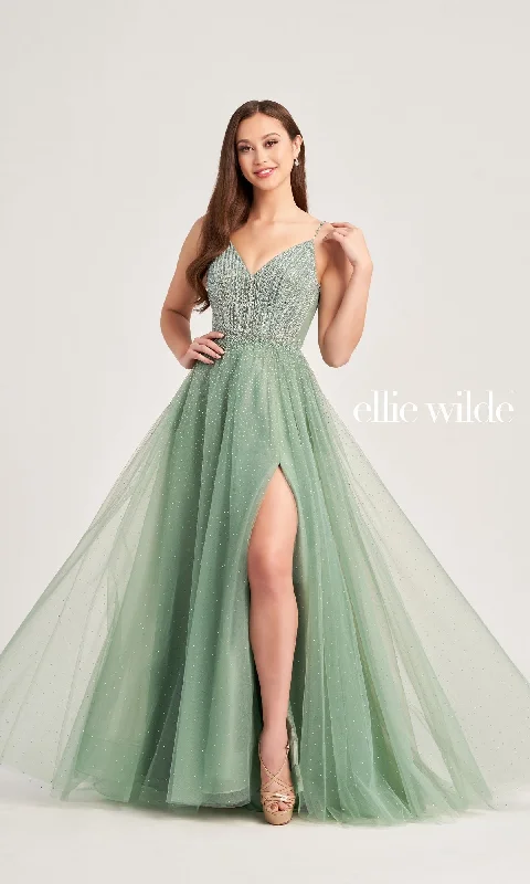 Ellie Wilde Light Green Prom Ball Gown EW35088 Fall unclassified dresses