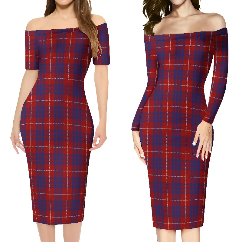 Hamilton Tartan Off Shoulder Lady Dress Winter unclassified dresses
