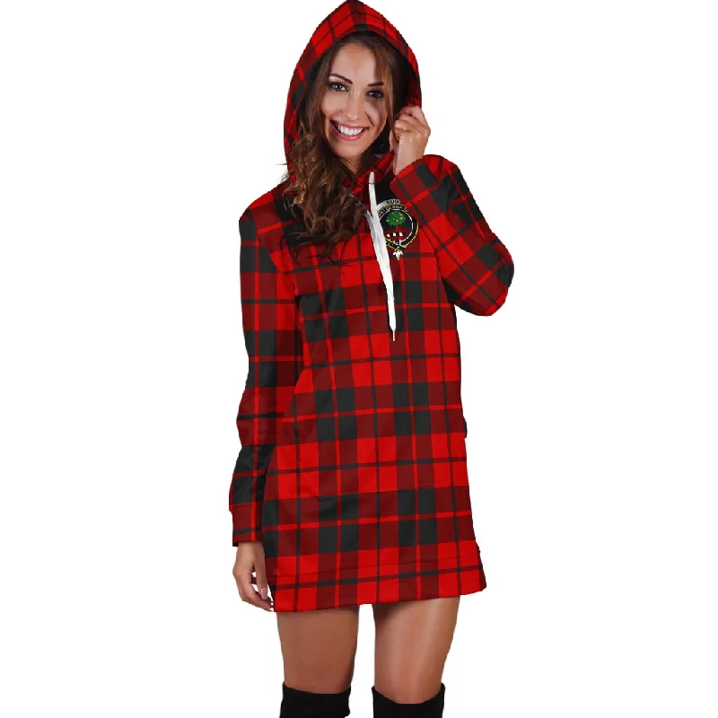 Hogg Tartan Hoodie Dress with Family Crest Long unclassified dresses