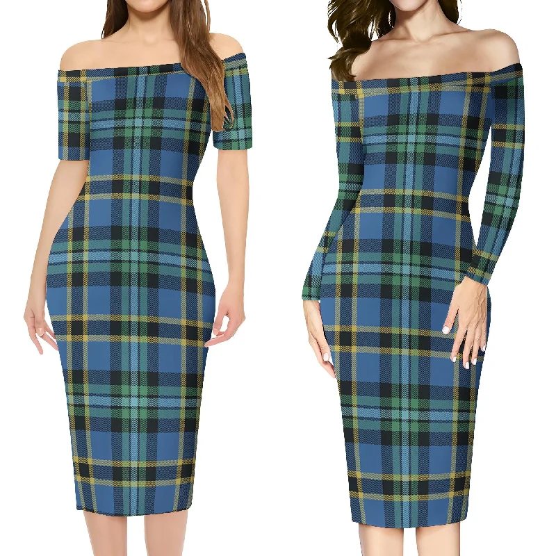 Hope Ancient Tartan Off Shoulder Lady Dress Neutral tone unclassified dresses