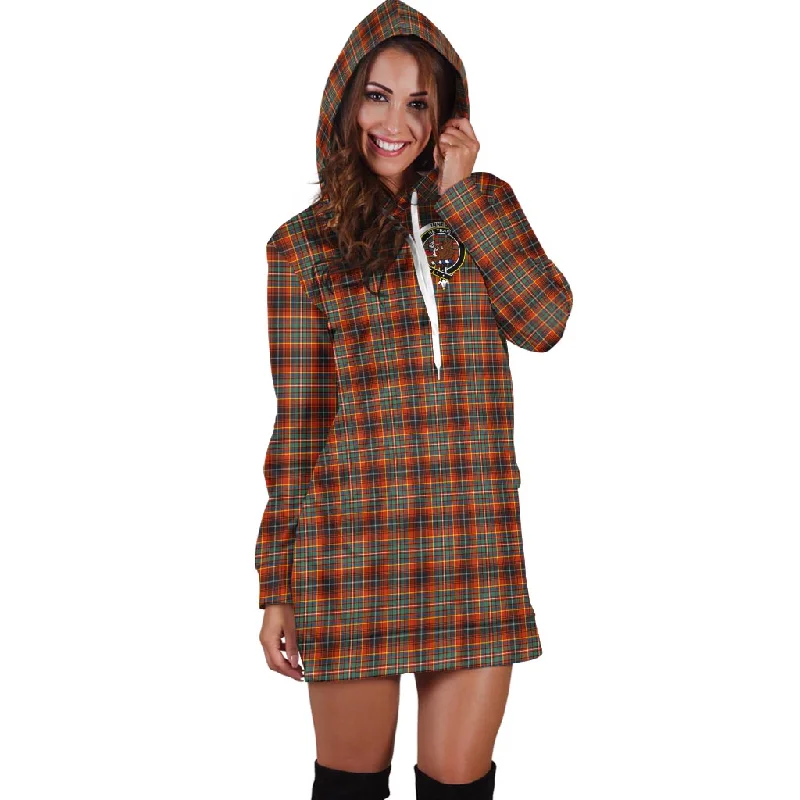 Innes Ancient Tartan Hoodie Dress with Family Crest Wedding guest unclassified dresses