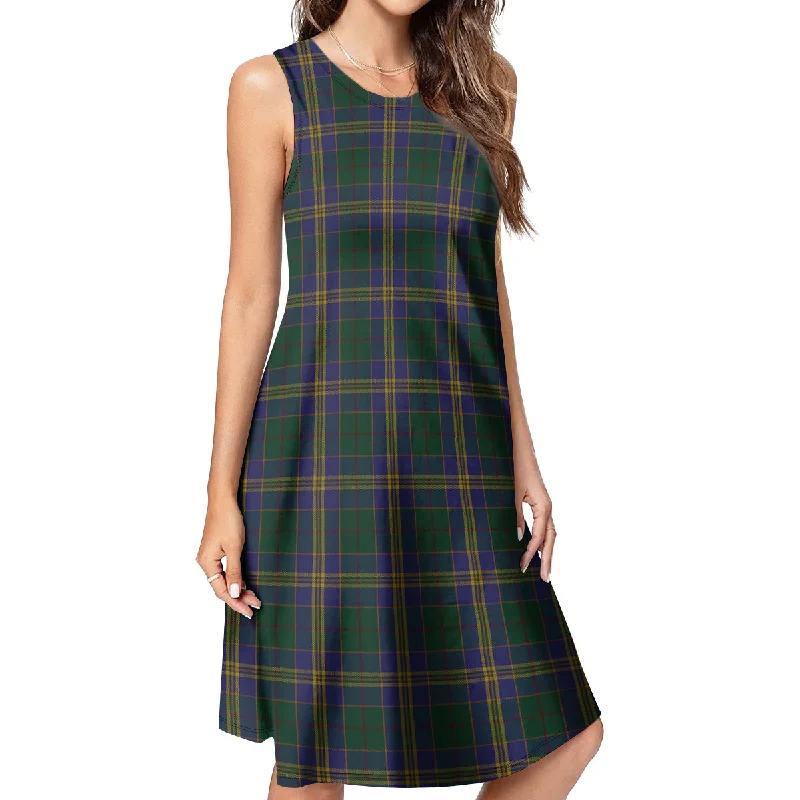 Kilkenny County Ireland Tartan Womens Casual Dresses Vintage unclassified dresses