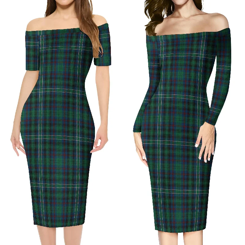 Killen Tartan Off Shoulder Lady Dress Lightweight unclassified dresses