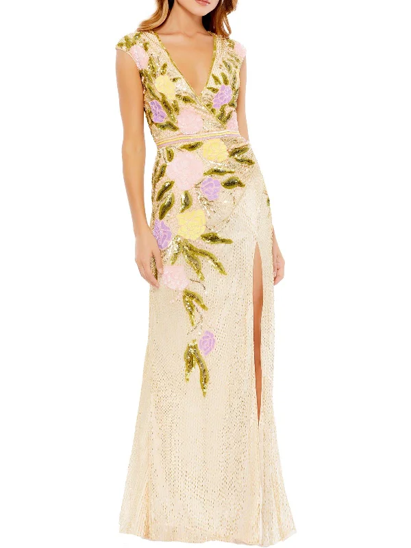 Womens Sequined Maxi Evening Dress Elegant Maxi Skirt