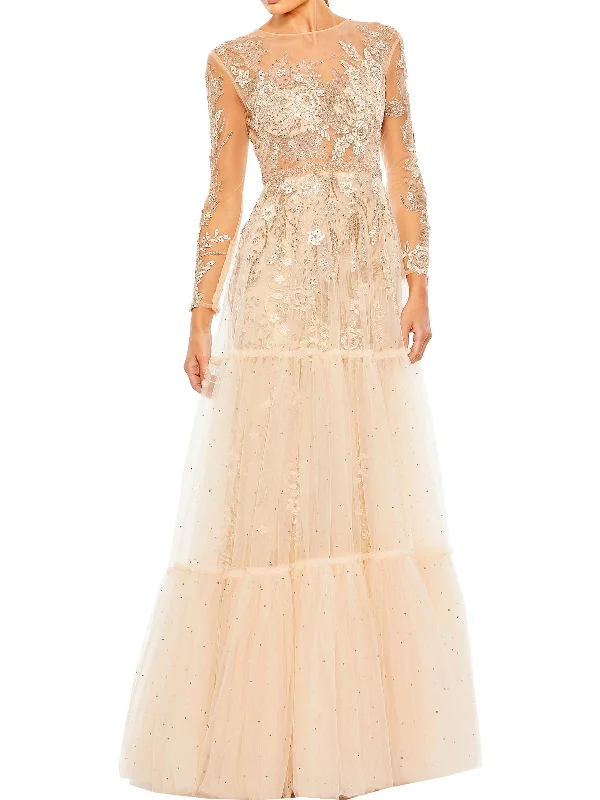 Womens Sheer Long Evening Dress Chic Maxi Skirt